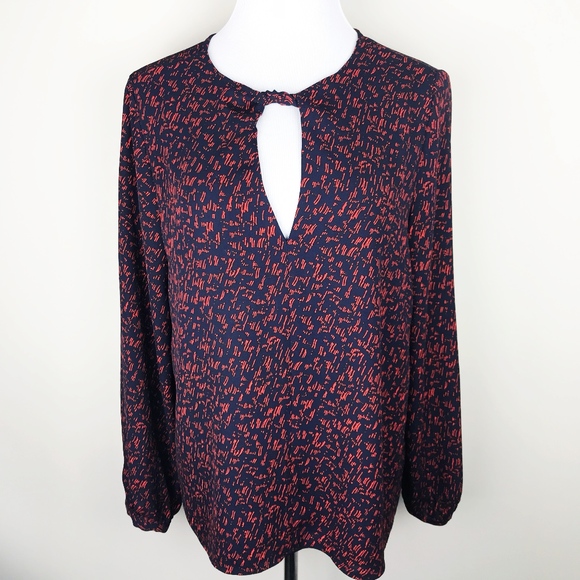 Halogen Tops - Halogen Red/Navy Twist Keyhole Top